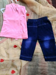 Baby Girl Jeans And Tshirt For 2-4years Old