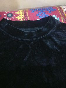 Black Velvet Long Sleeve Top bottom set
