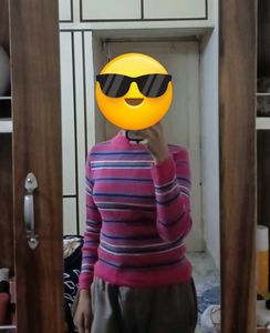 Striped Turtleneck Top