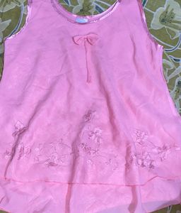 Pink Sheer Babydoll Top
