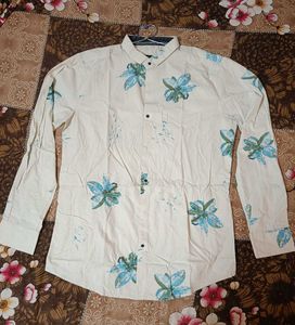 Cotton Printed Beige Shirt