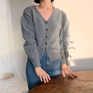 Gray Button-Up Cardigan