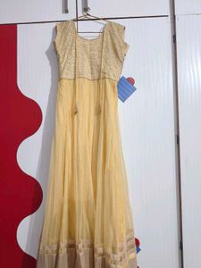 Women Yellow Anarkali Suit With Dupatta