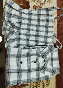 Plaid Shirt &amp; Top Set