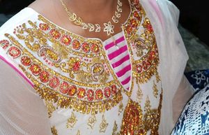 White And Pink Long Dress