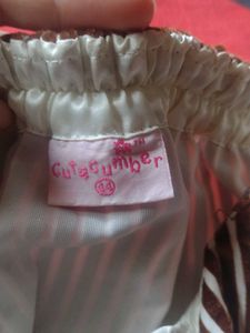 Striped Mini Skirt with Bows