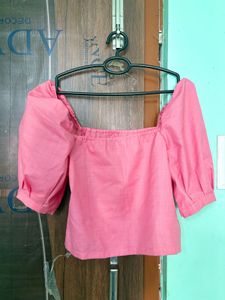 Pink Puff Sleeve Top