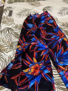 Floral Print Wide Leg Pants