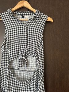 Gingham Cutout Mini Dress