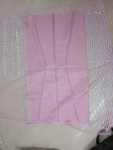 Elegant Party Wear Sequin Pink Net Saree