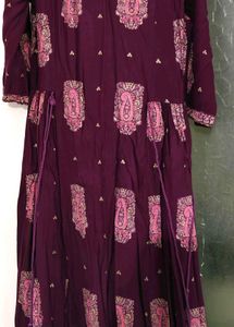 Elegant Purple Printed Kurta