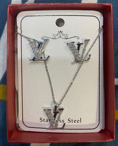 LV Inspired Necklace and Earring Set