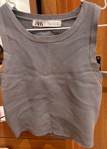 Zara Gray Cropped Tank
