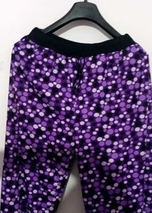 Purple Polka Dot Printed Trouser