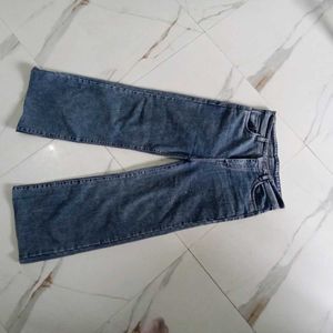 Trendy Blue Wide Leg Jeans
