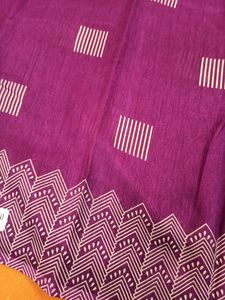 Pure Silk Look Alike Discharge Print Saree With Bp