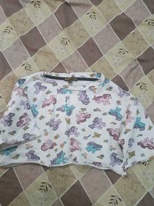 White Cute Crop Top For Women