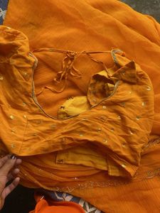 Orange Embellished Dupatta