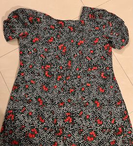 Black Red Floral Dress