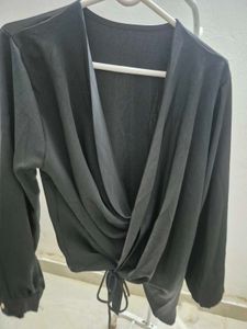 Elegant Black Wrap Top