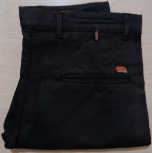 SUPERDRY Men Regular Fit Cotton Silk Trousers