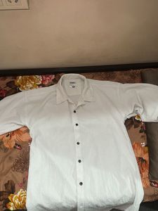 White Down shoulder Shirt