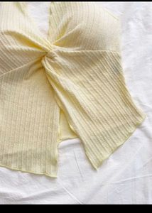 Yellow Knot detailed halter neck
