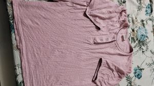 Baby Pink Night Dress Lower Tshirt For Women ♥️