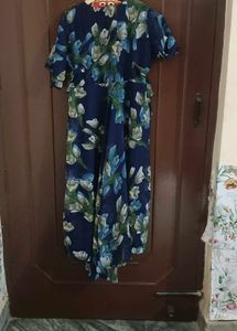 Navy Blue Floral Maxi Dress