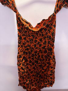 Orange & Black Mini Dress