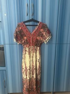 Boho Chic Maxi Dress-L Size