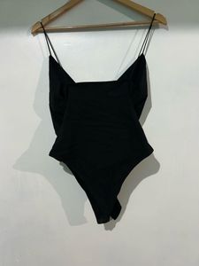 Zara Black Tie-Front Bodysuit