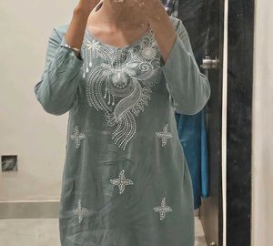 sea blue short kurti