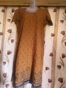beautiful yellow kurti and dupatta