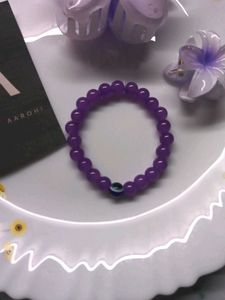 Purple Bead Bracelet &amp; Hair Clips