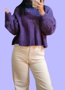 Purple Turtleneck Sweater