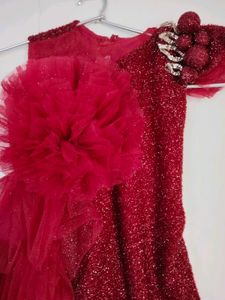 Maroon Wedding Frock Fully Party Wear Flour Lenth