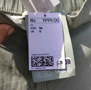 H&amp;m Sage Green Linen Blend Trouser