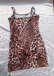 Brand New (Newme) Brown Leopard Print Mini Dress