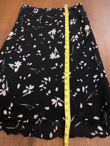 Black Floral Midi Skirt