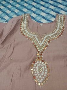 embroidery kurta paint set Pink