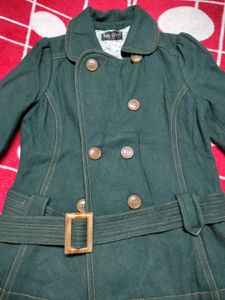 💕 Stylish Green Belted Winter Coat