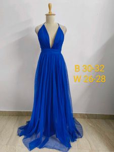 Royal Blue Tulle Gown