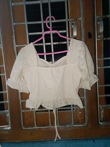 Eyelet Embroidered Crop Top