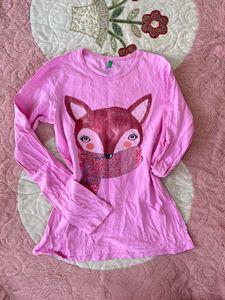 Cute Fox Graphic Long Sleeve Tee