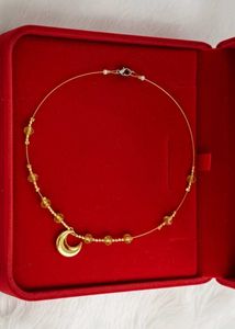 Golden Moon Charm Necklace