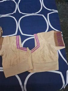 Purple &amp; Beige Embellished Saree