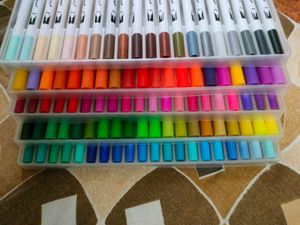 Dual Tip Brush Pens Set Of 100