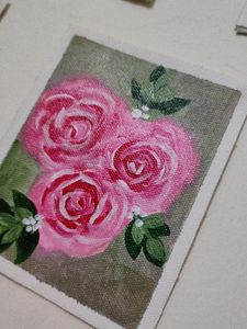 Rose Flower Acrylic Painting
