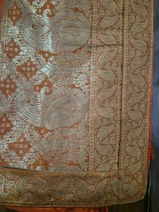 Brand New Orange Saree With Blouse Pcs